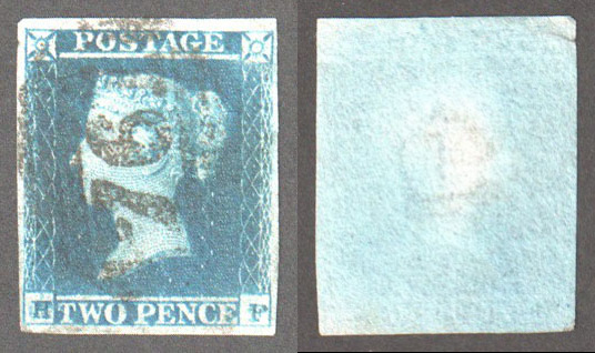 Great Britain Scott 4c Used Plate 4 - HF (P) - Click Image to Close